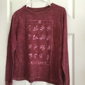 Fifth & Sun Wlidflower Maroon 100% Cotton Shirt